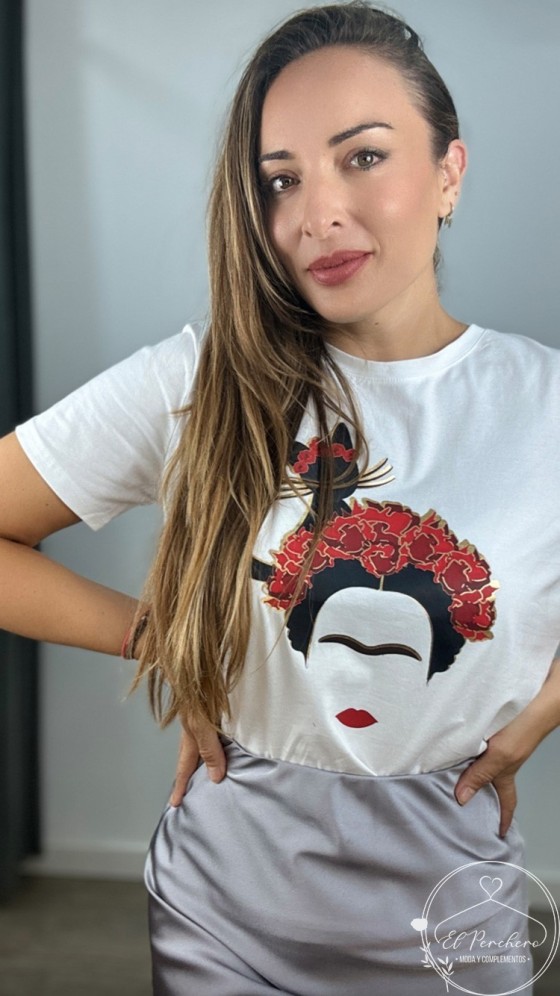 Camiseta manga corta Frida gato